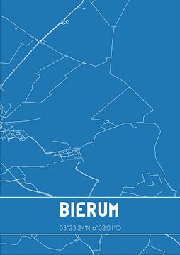 Blauwdruk | Landkaart | Bierum (Groningen) van Rezona