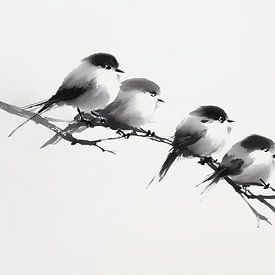 Vier kleine Vögel von Bianca ter Riet