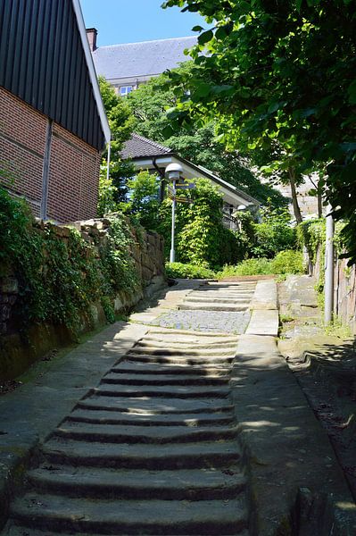 A street with stairs in Bad Bentheim by Gerard de Zwaan