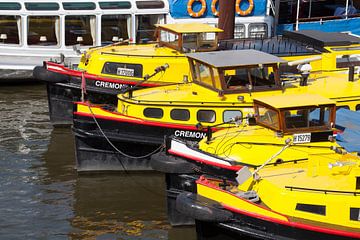 Binnenhaven, Gele boten, Hamburg, Duitsland, Europa van Torsten Krüger