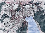 Kaart van Annecy in de stijl 'White Winter' van Maporia thumbnail