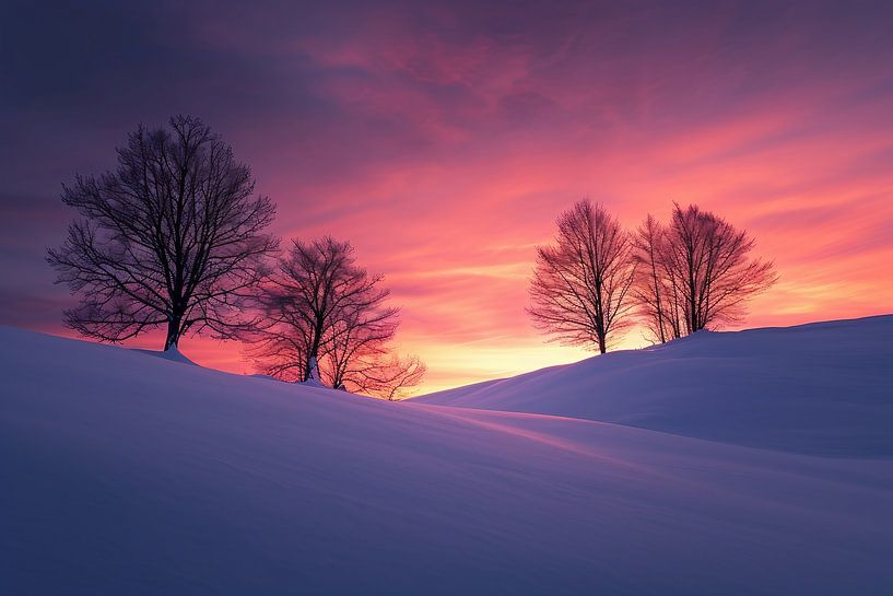Sprookjesachtig landschap in de winter van fernlichtsicht