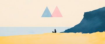 Two triangles over a tranquil coastal landscape by Poster Art Shop
