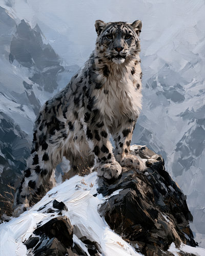 Le léopard des neiges au sommet