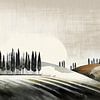 Modern und stimmungsvoll. Landschaft in der Toskana von Studio Pieternel