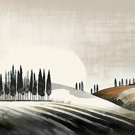 Moderne et atmosphérique. Paysage toscan sur Studio Pieternel