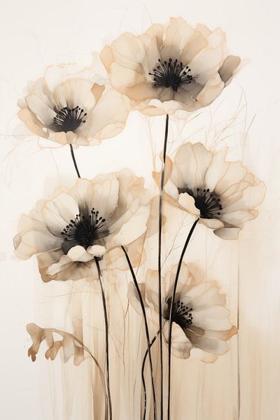 Flowers beige by Bert Nijholt