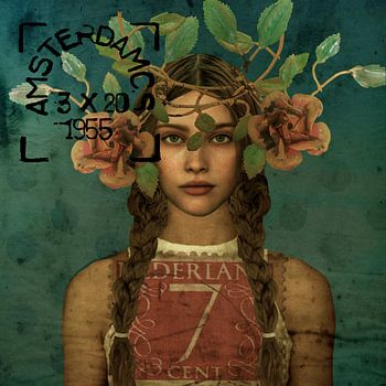 Tampon rose beauté vintage