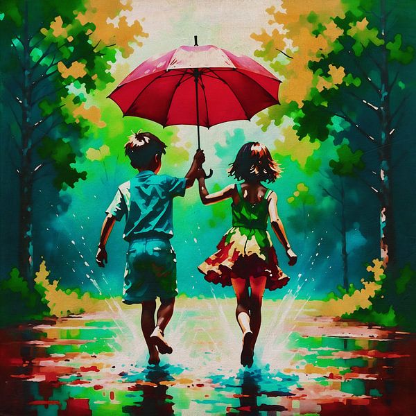 Remember Childhood Rain by Jan Keteleer (JanKé): A Journey Beyond the Canvas