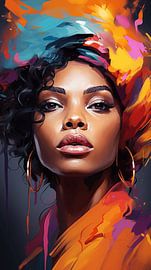 Porträt einer afrikanischen Frau mit Make-up-Pop-Art-Design vertikal