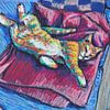 Faule Katze auf dem Sofa von Irina Rammos