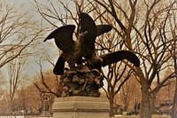 Adelaar met prooi sculptuur in Central Park, NYC