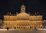 Koninklijk Paleis, Amsterdam Dam 's nachts. van Tony Vingerhoets thumbnail