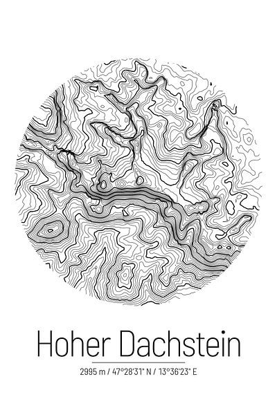 Hoher Dachstein | Landkarte Topografie (Minimal) von ViaMapia