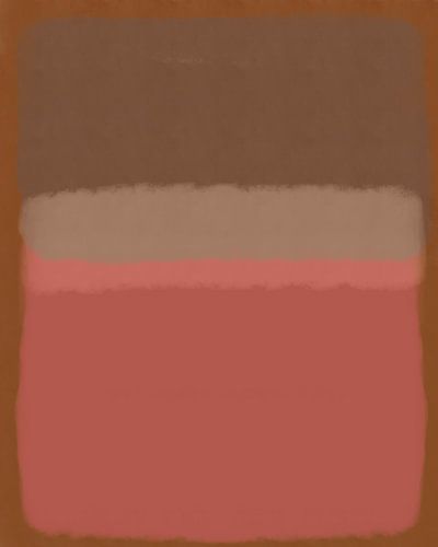 Art abstrait moderne en sable rose, marron et terra sur Dina Dankers