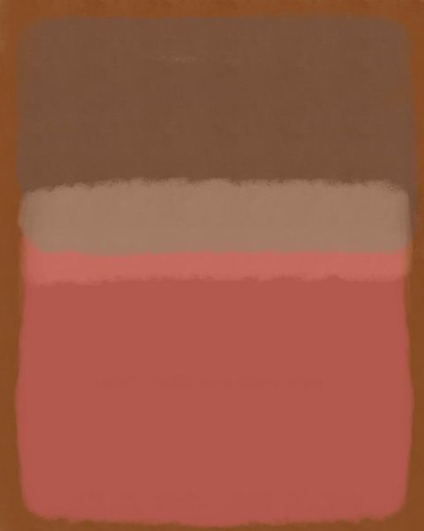 Moderne abstracte kunst in roze zand, bruin en terra van Dina Dankers