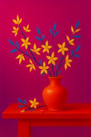 Kleurenklank Bloesemdans – Stilleven in levendige tinten van Kleurenrijk