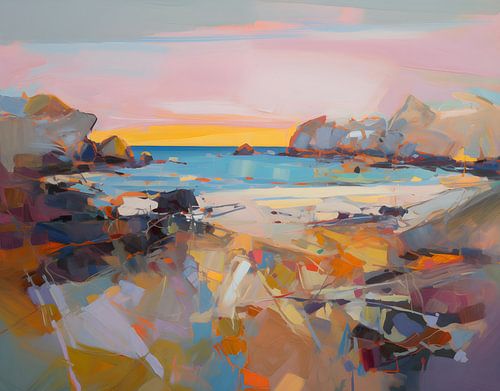 Abstract schilderij van de zee