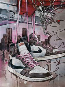 Nike air jordan 1 Travis Scott schilderij van Jos Hoppenbrouwers