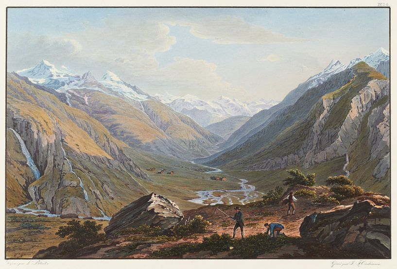 View from the foot of Lucmanier towards Sainte Marie and the Medels Valley, Johann Ludwig Bleuler by Masterful Masters