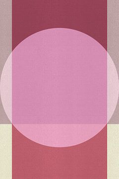 Abstracte zachte pastelkleurige geometrische kunst in rood en lila van Abstract Minimalist Art