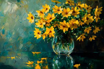 Gele bloemenpracht van Poster Art Shop