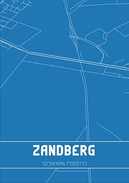 Blauwdruk | Landkaart | Zandberg (Drenthe) van Rezona
