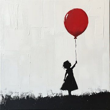 Red balloon girl by Natasja Haandrikman