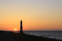 Sunset at the lighthouse in Zeeland Breskens