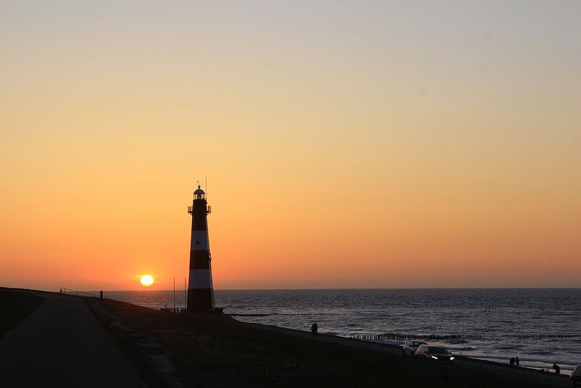 Sunset at the lighthouse in Zeeland Breskens by Photo Pim