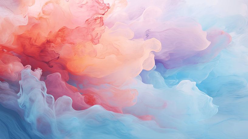 Art abstrait en bord de mer, papier peint design aquarelle par Animaflora PicsStock