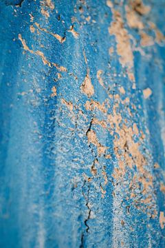 Macro gros plan d'une peinture bleu vif | Macro photographie