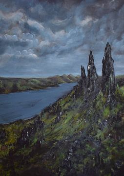 scenery old man of storr in Scotland van Art by Esther de Wolf