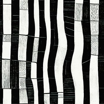 Schwarz-weißes Art-déco-Muster #I von Whale & Sons