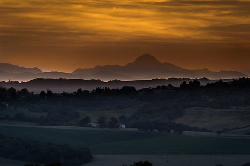 avondrood in de Pyreneeën