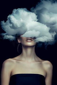 vrouw met hoofd in de wolken van Egon Zitter