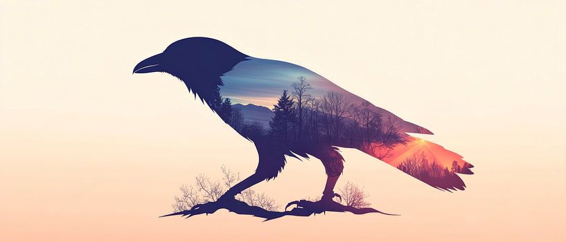 Corbeau créatif par Poster Art Shop