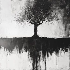 Baum schwarz-weiß künstlerisch