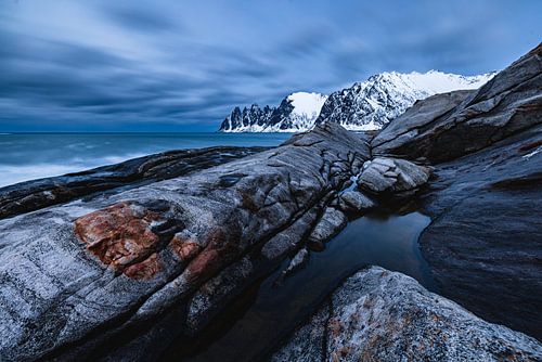Rocky coast on the Norwegian island of Senja