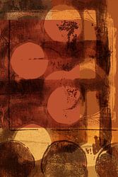 Rustieke abstracte geometrische kunst in warme tinten. Herinneringen.