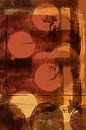 Rustieke abstracte geometrische kunst in warme tinten. Herinneringen. van Dina Dankers thumbnail