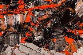 closeup van olieverf op canvas van Jan Fritz