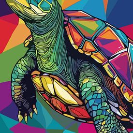 Turtle Pop Art Portrait by MIROKKU