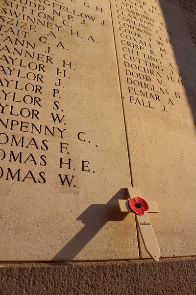 Menin Gate Poppy, Ypres, Belgium by Imladris Images