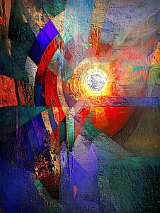 Soleil abstrait coloré