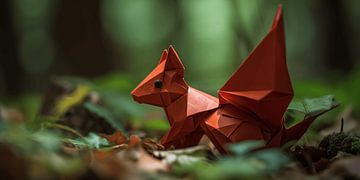 Origami-Leinwand: Eichhörnchen von Surreal Media