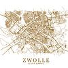 Gestylde plattgrond van Zwolle van Peter Hooijmeijer