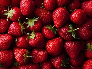 Leuchtend rote Erdbeeren in natürlicher Frische