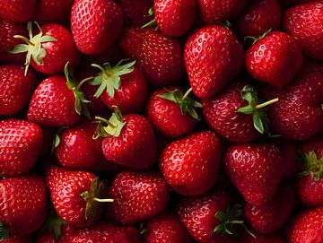 Bright red strawberries with natural freshness