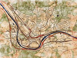 Map of Völklingen with the style 'Serene Summer' by Maporia